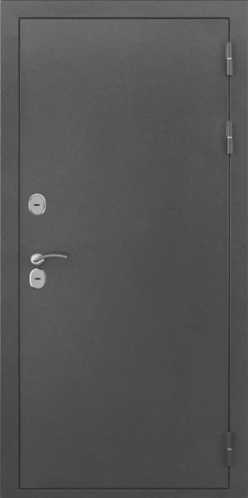 Входная дверь ДвериПРО L-Термо серебро СБ-1 (ст. белое, 16мм, беленый дуб) DPRO198294 внешняя сторона