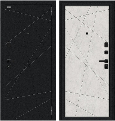 Дверь Браво Граффити-5/SBlack Букле черное/Look Art